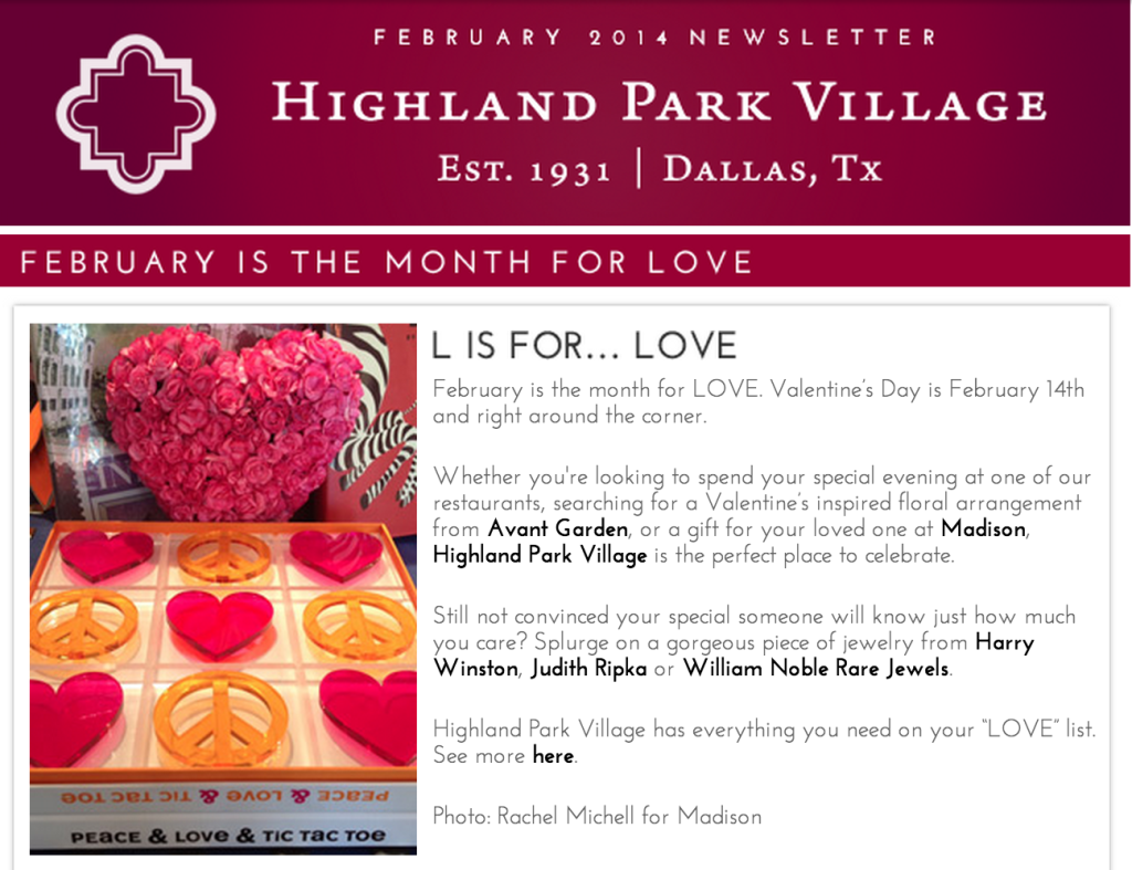 highland park village newsletter