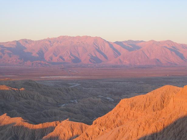 The San Ysidro Mountains just east of downtown San Diego in the Anza-Borrego State Park Desert. 
