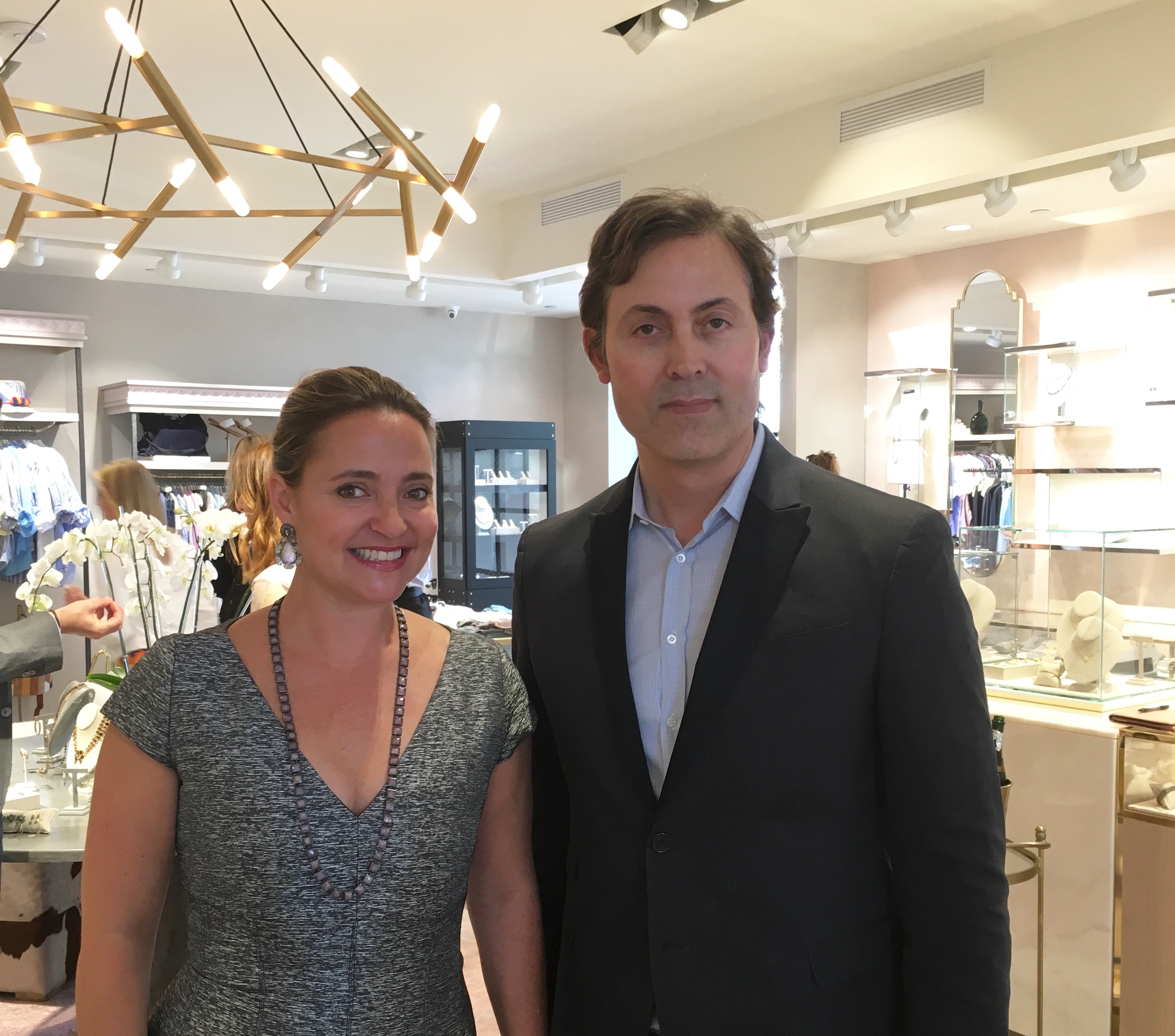 MARKET's Elisa Summers (left) with Texas based Jewelry Designer, Nak Armstrong, during a trunk show featuring Armstrong's latest collection.