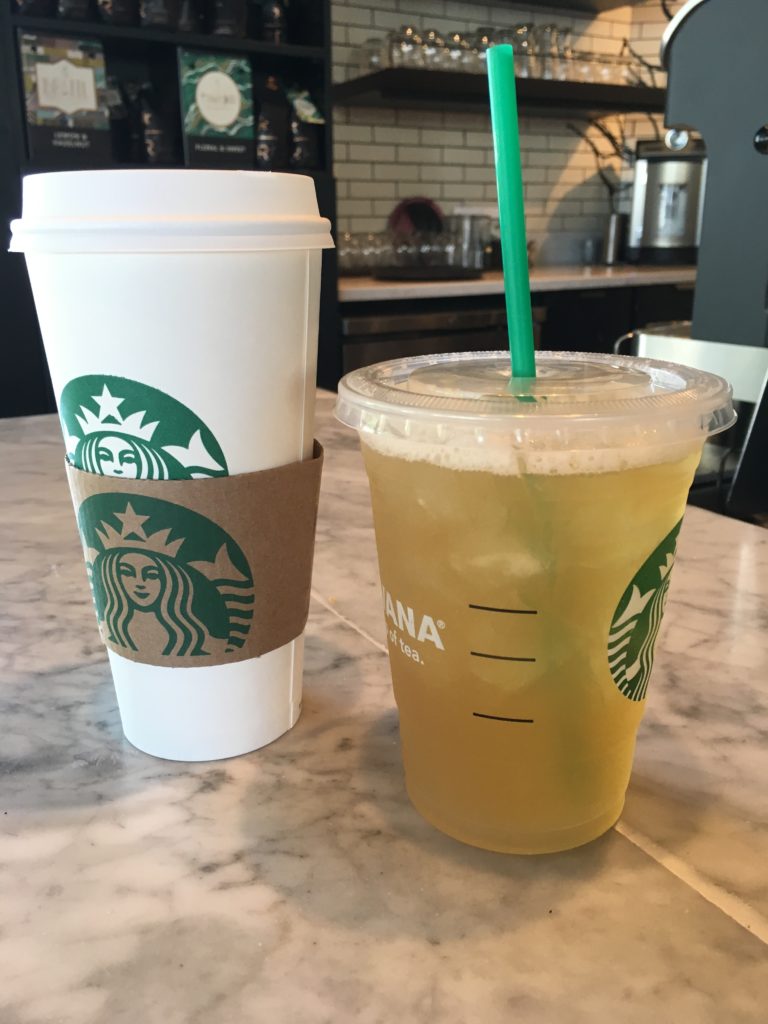 Perk up with a grande caramel macchiato or cool off with a tall green tea lemonade. If you find yourself nearby after 12pm on Saturday or Sunday, opt for a glass of wine or craft beer instead. 