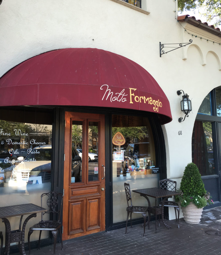 Specialty food and gourmet wine shop, Molto Formaggio, now serves snacks and wine by the glass on their patio. 